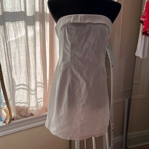 💕White. Mini Strapless Dress(M)